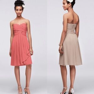 David’s Bridal Short crinkle chiffon dress